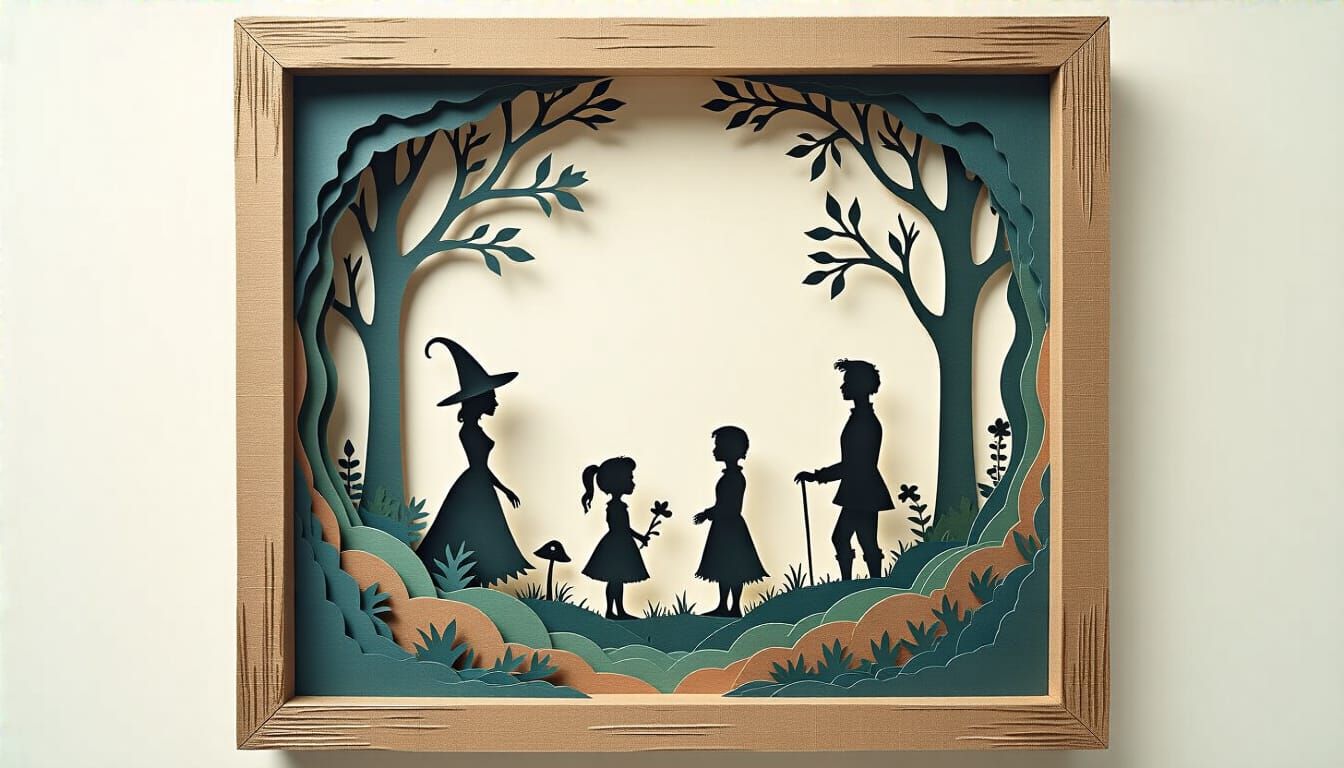 Fairy Tale Forest Paper Silhouette Shadow Box