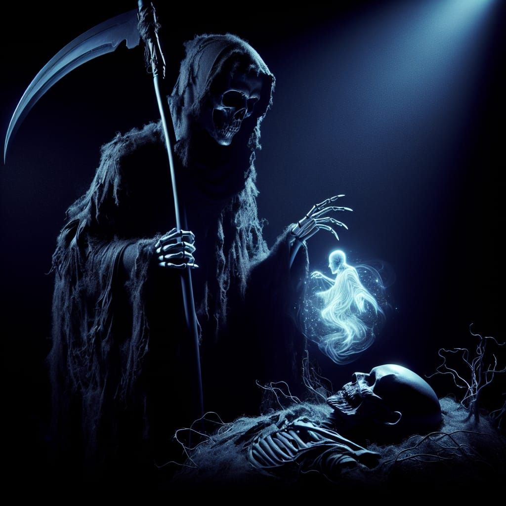 Grim Reaper Harvesting a Soul in Blacklight