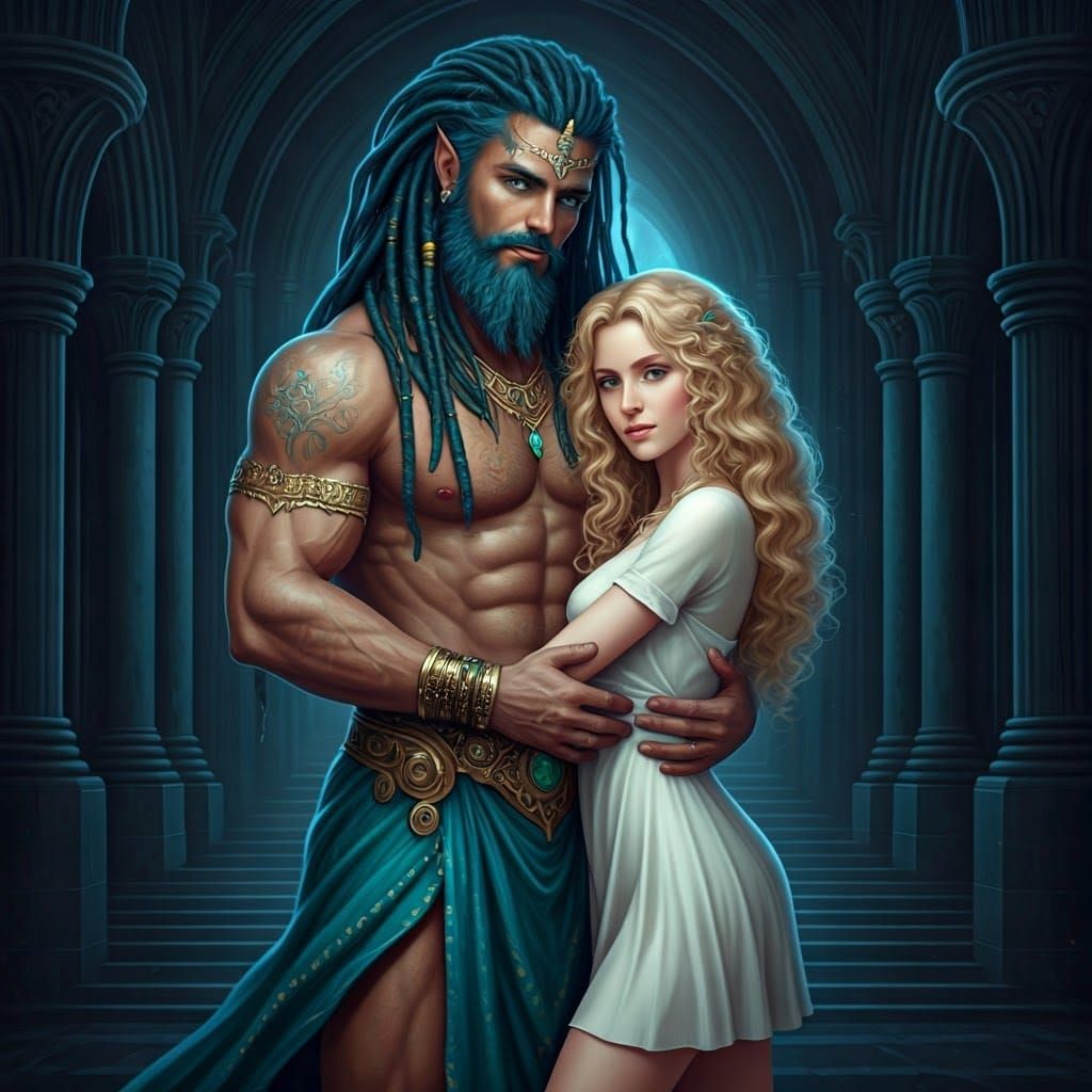 Regal Sea King in Majestic Turquoise Attire