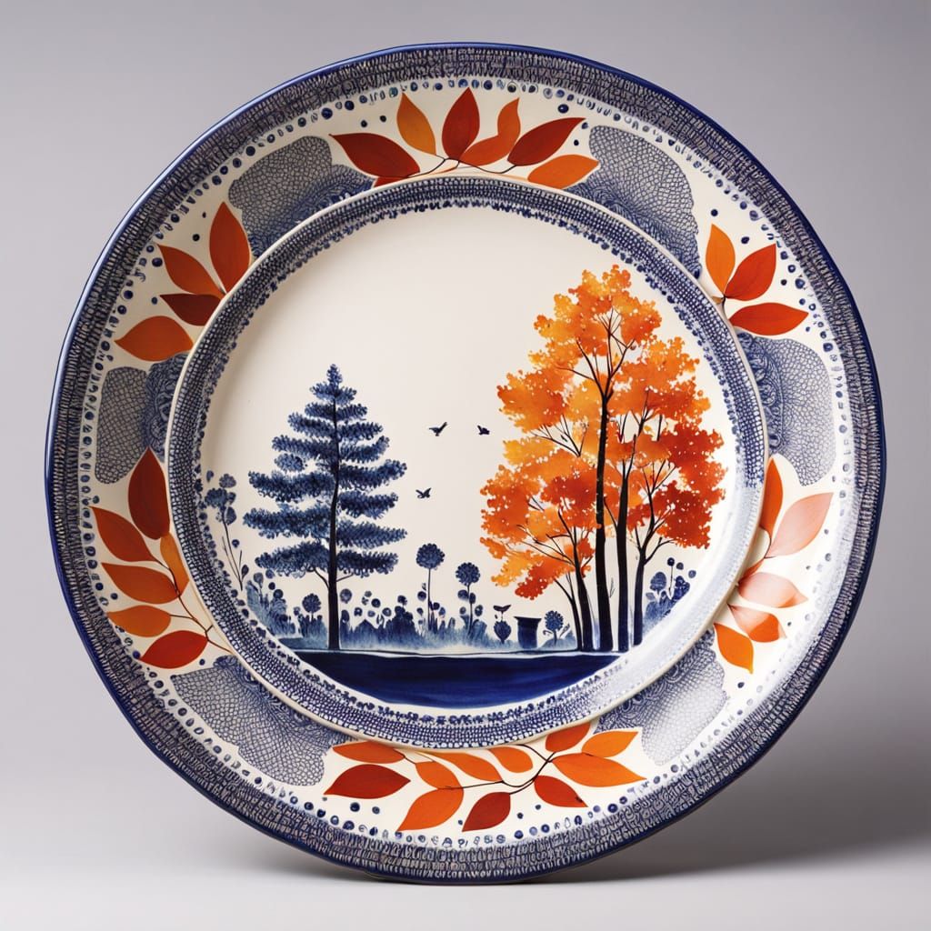 Polish Pottery Plate in Modern Commercial Photo