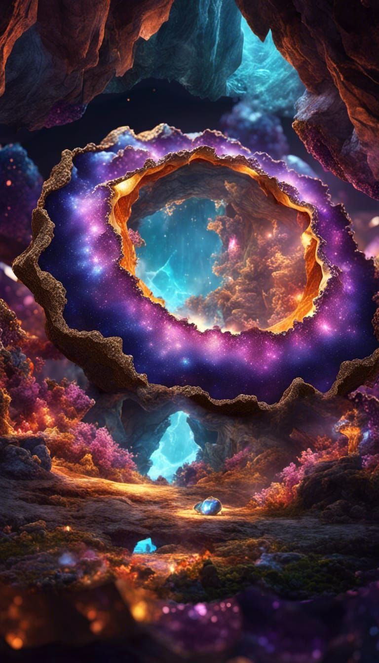 Sparkling Crystalline Cave: Fantasy Concept Art