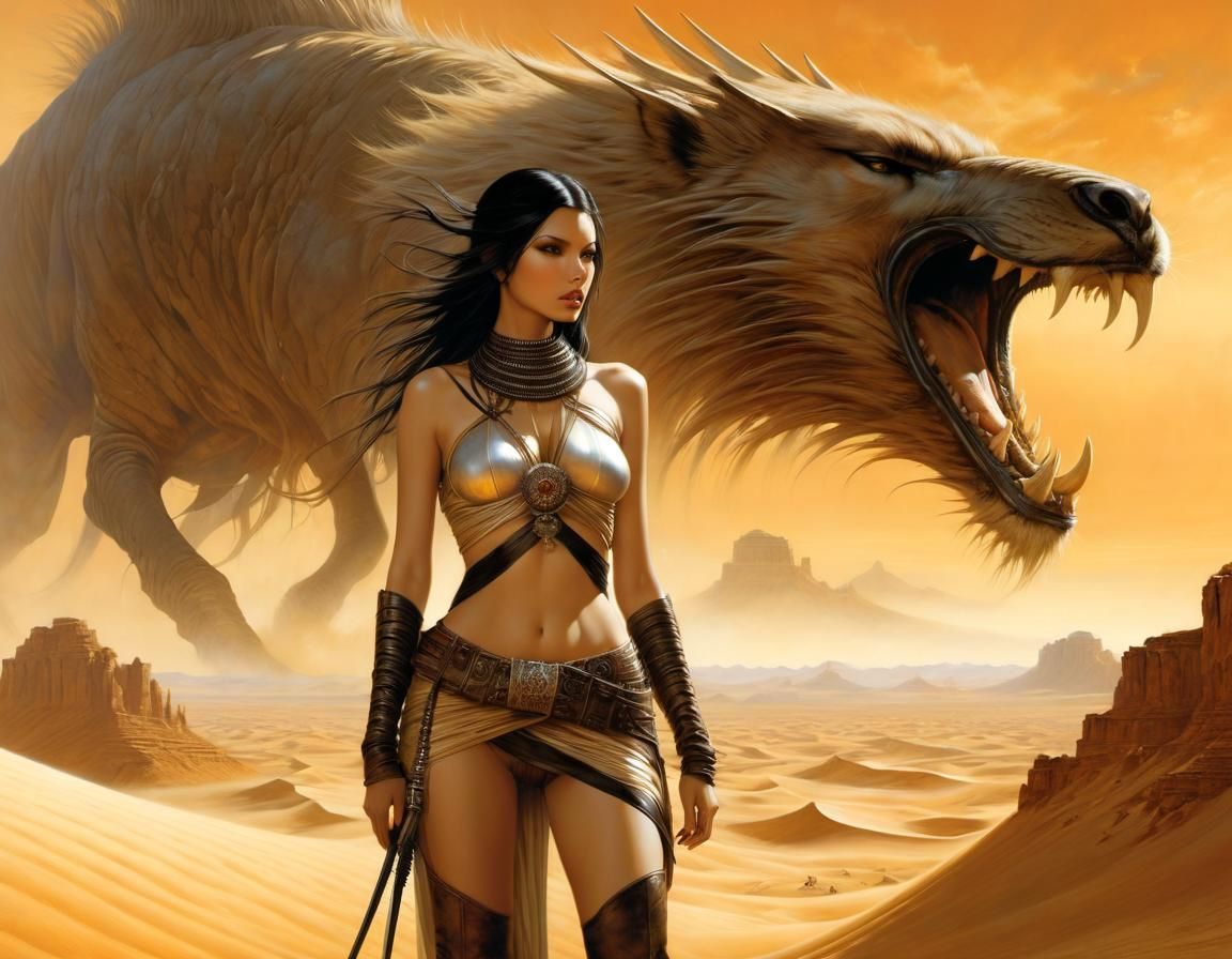 Surreal Desert Survival Game, Contemporary Illustration