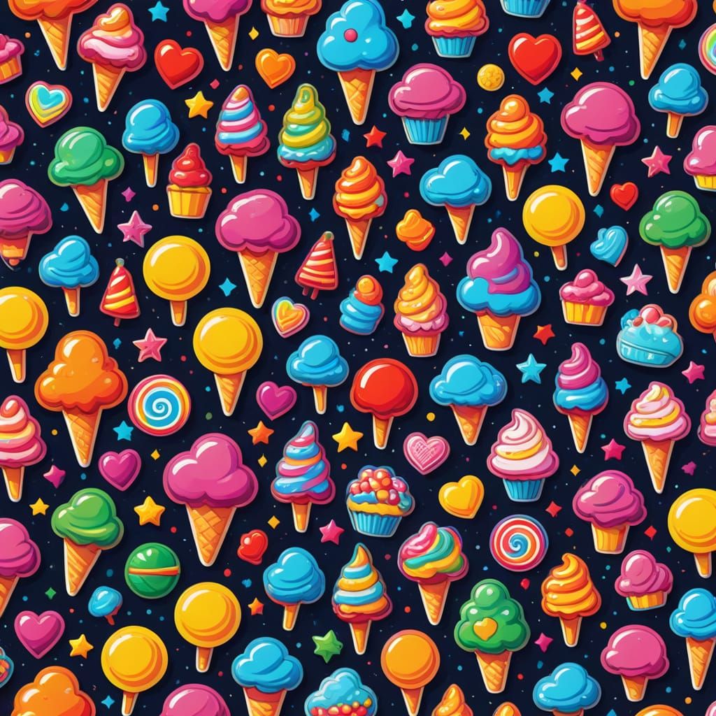 Vibrant Cartoon Candyland Wonderland