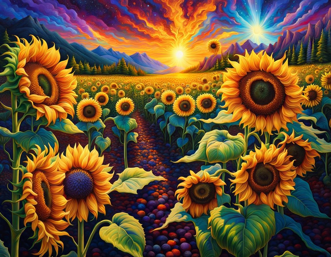 Sunflowers stand tall,