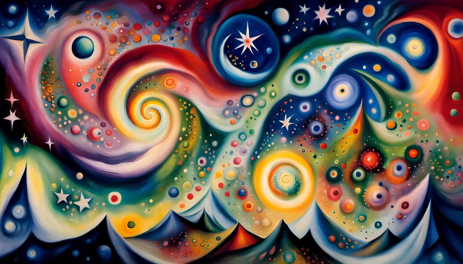 Star Cluster Formation in Chagall Oil Painting Style