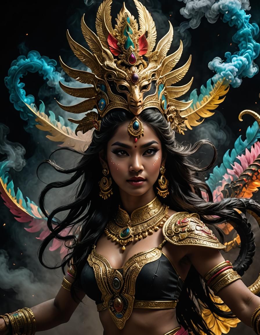 Celestial Apsara Dancer Meets Naga: Hyperrealistic Art