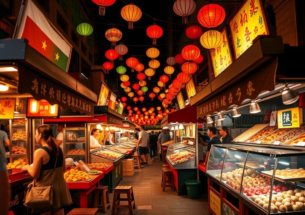 Global Street Food Night Market in HDR