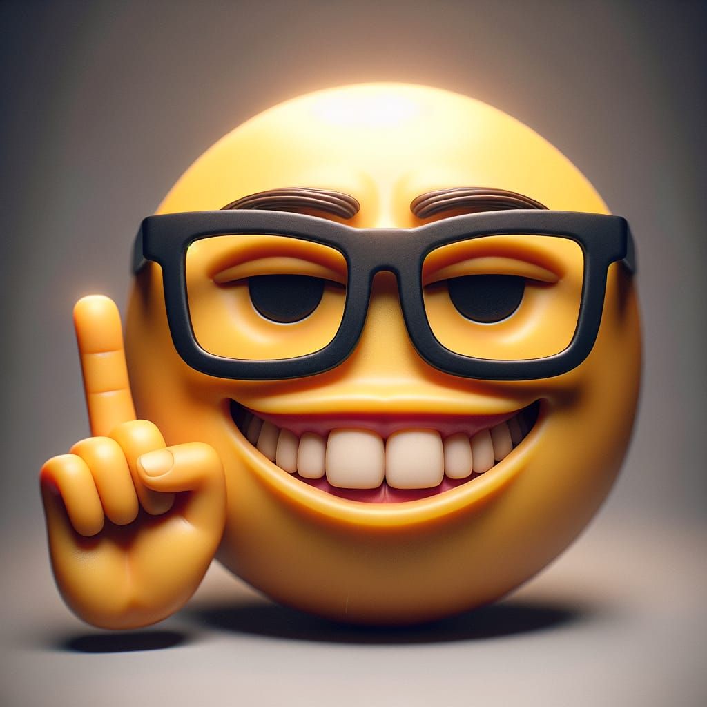 Muscular Nerd Emoji with Hypermasculine Features