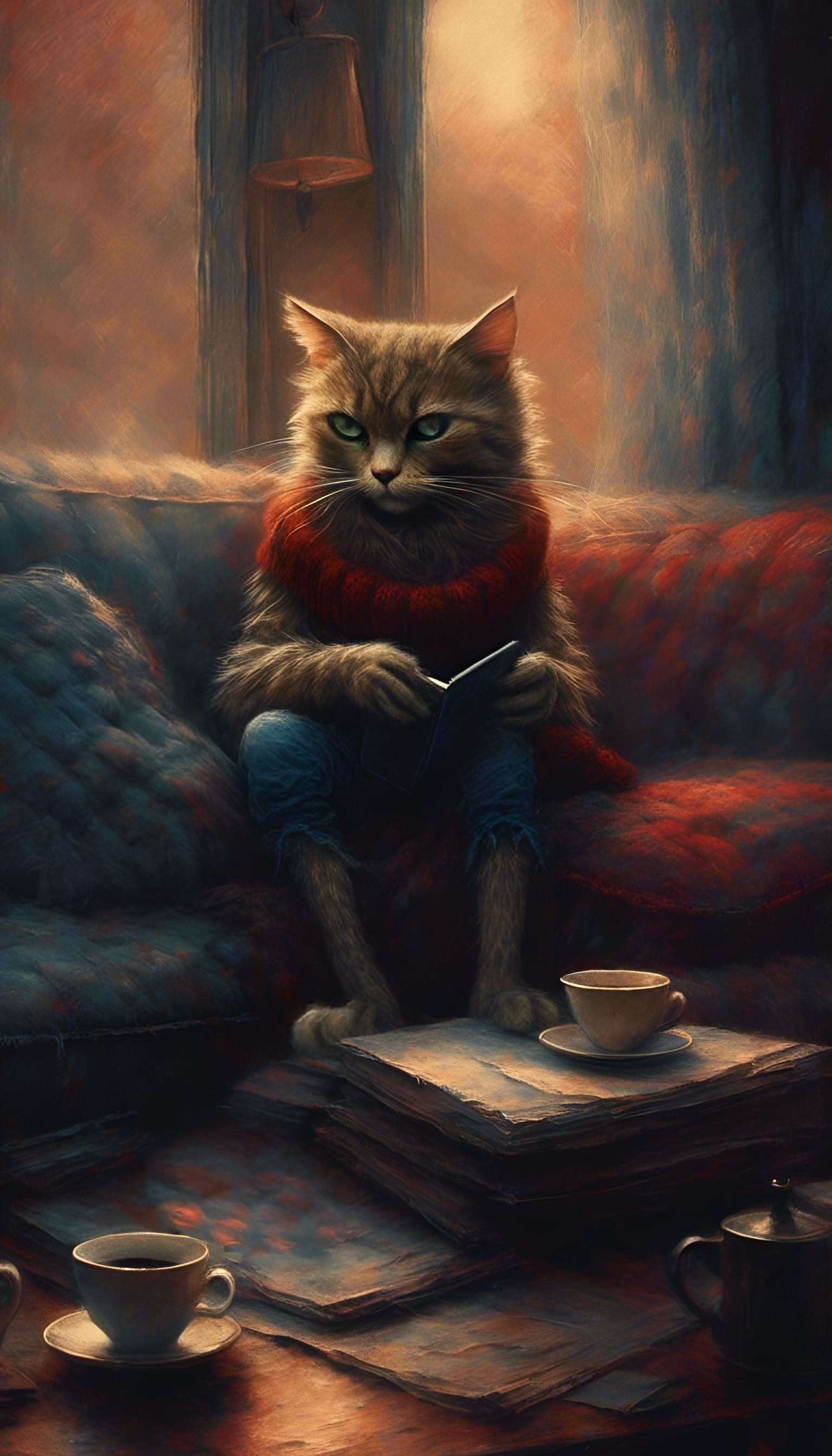 Coffee cat screensaver.