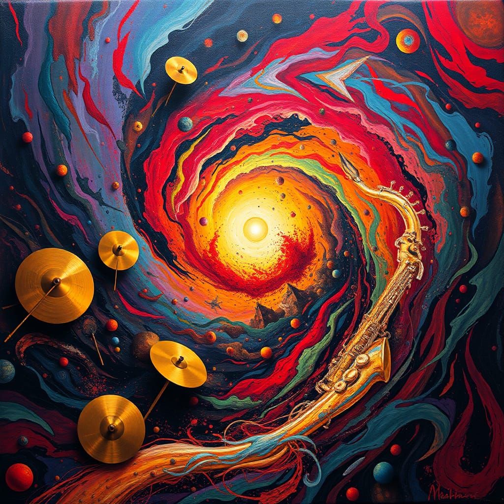 Chaotic Vortex of Sound and Color in Abstract Style