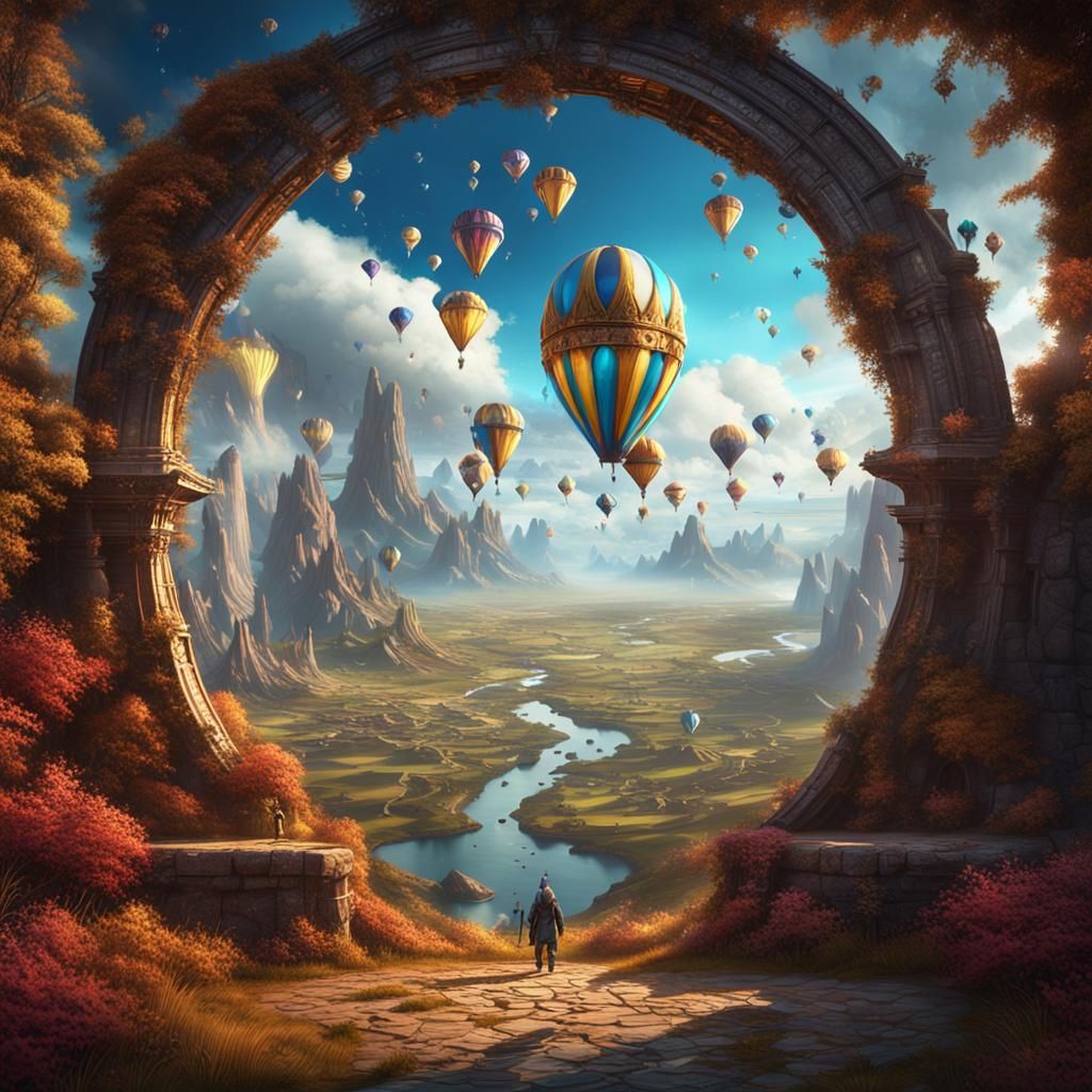 Giant Portal to Kite World: Digital Matte Painting