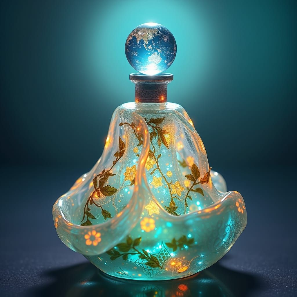 Ethereal Crystal Potion in Whimsical Waterfall Form