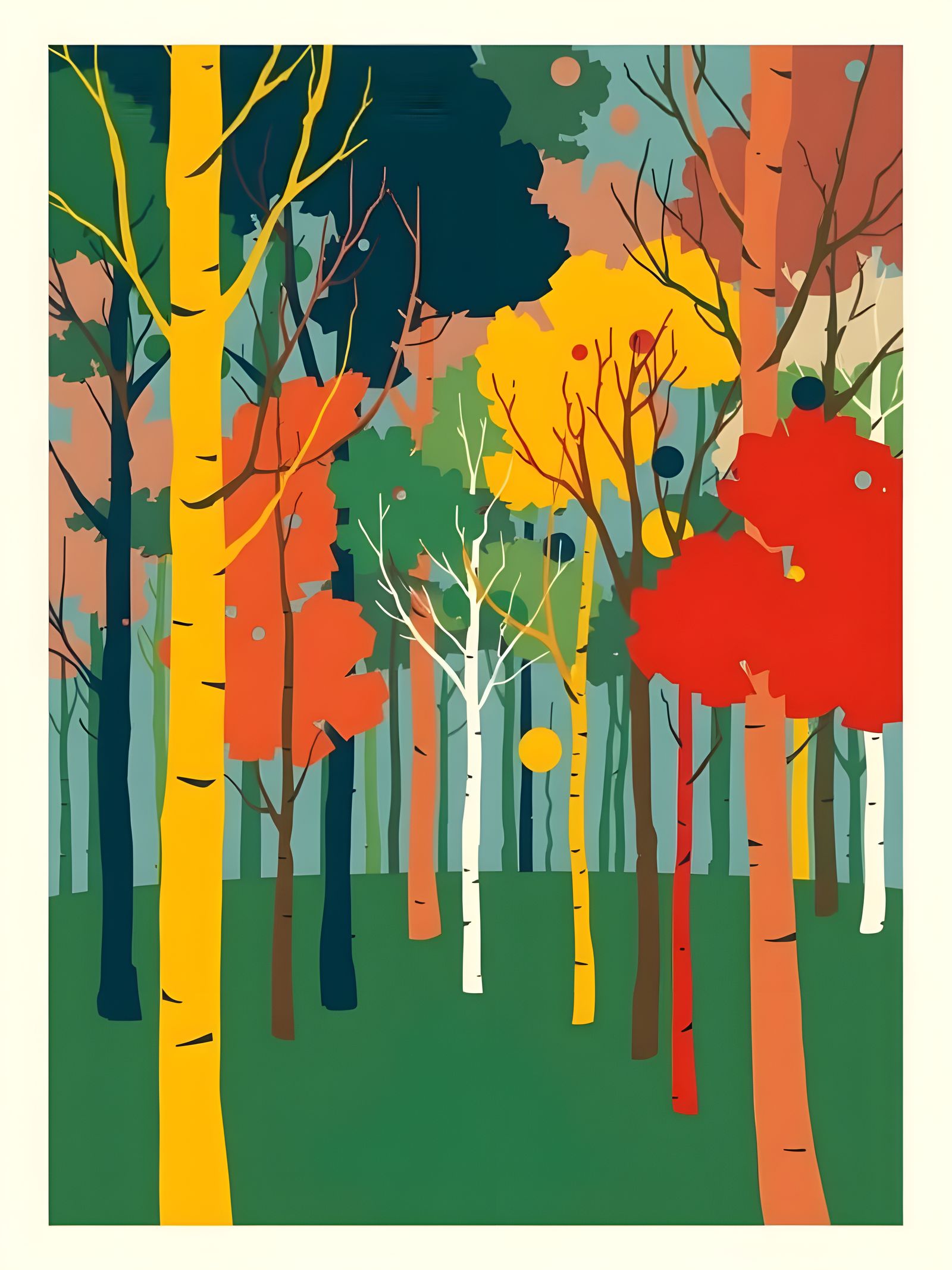 Pop art minimalist forest
