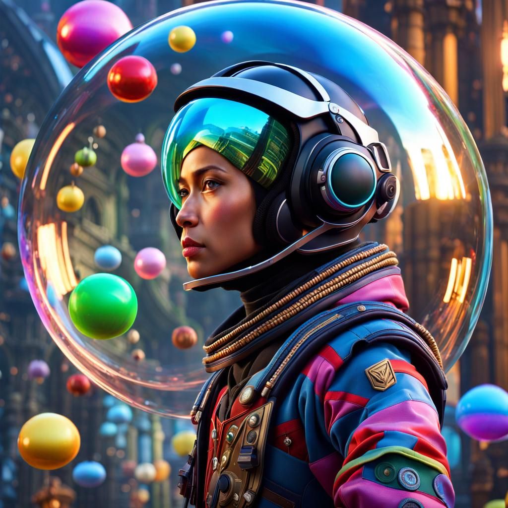 Surreal Video Game Characters in AI Bubble