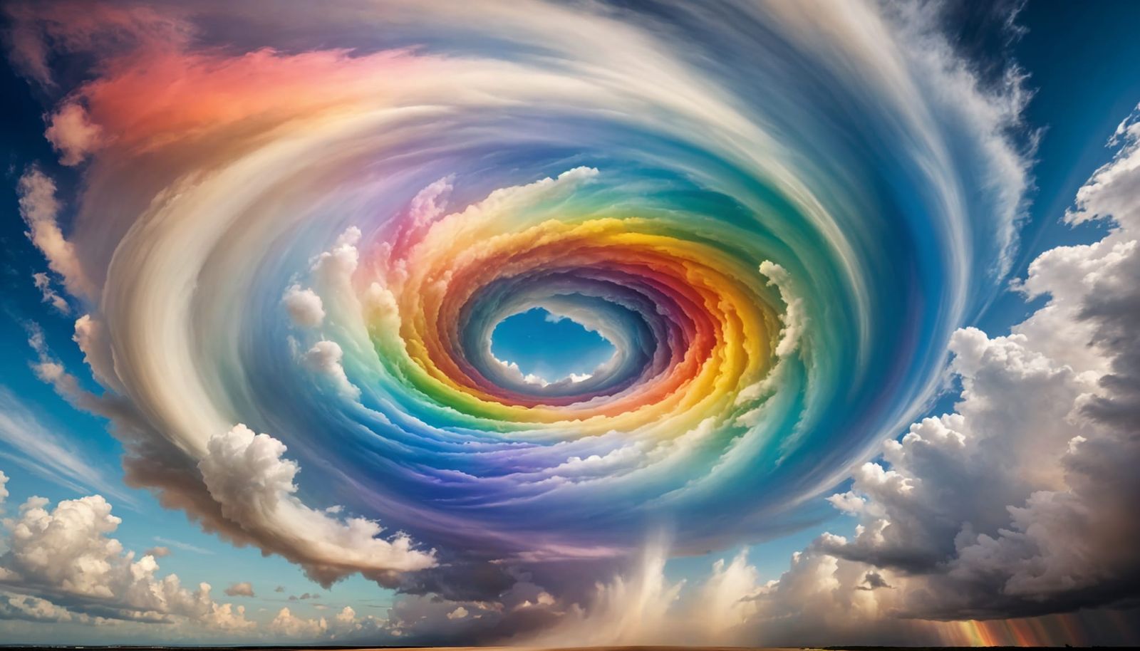 Rainbow Cloud Vortex Portal in Surreal Style