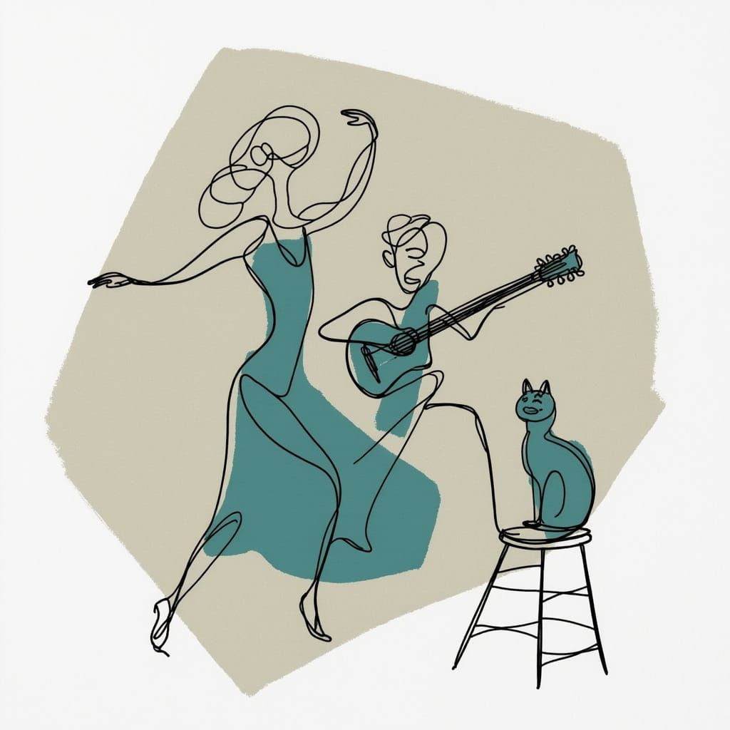 minimalist brushstrokes. Olé !