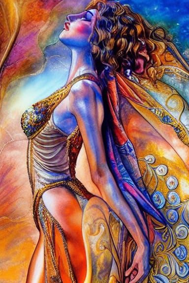 Elegant Figure in Watercolor Lyrical Abstraction