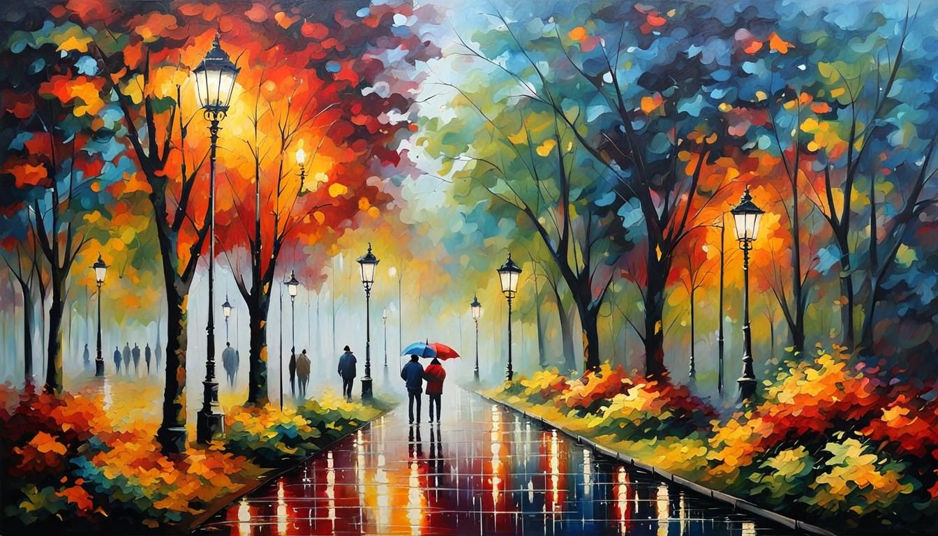 'Lovers Rainy Stroll Through the Park' (Drizzle/Neo)