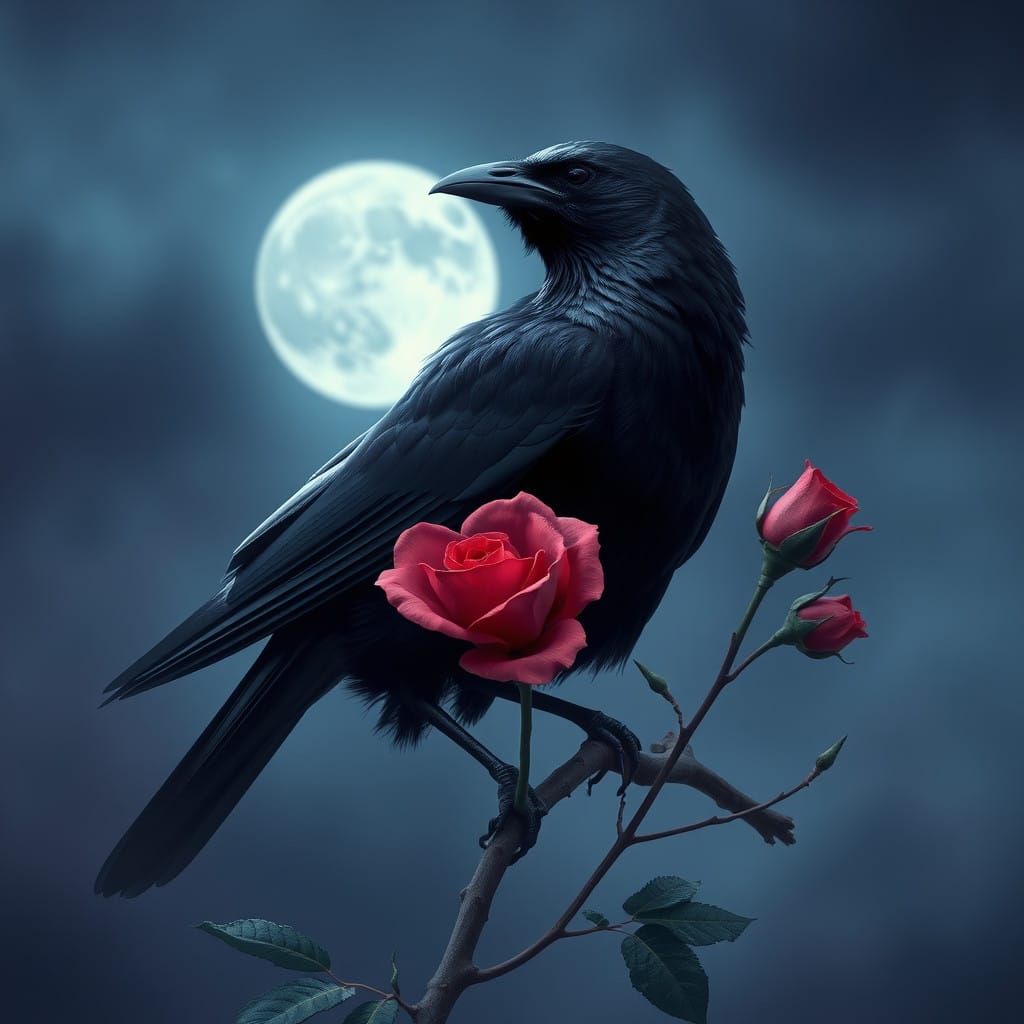 Ethereal Moonlit Bird of Mystery