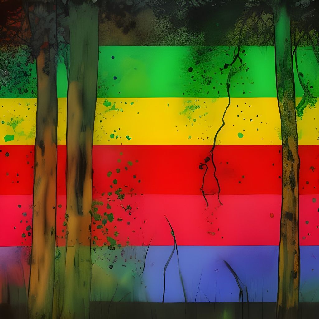 Pride Flag Flowing in Forest: Splash Art
