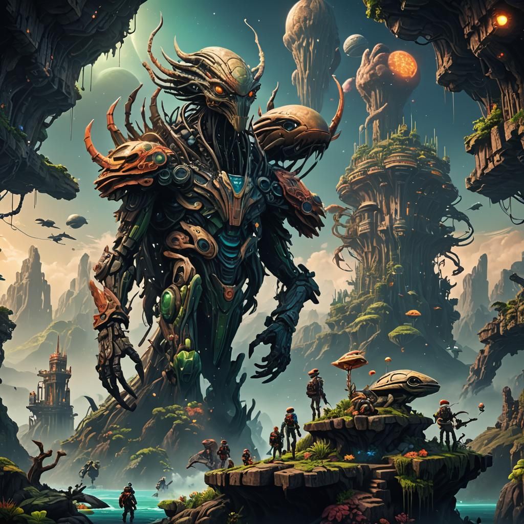 Diverse Alien Species in Detailed Pixel Art