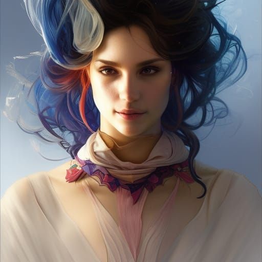 Detailed Portrait of a Magician in Art Nouveau Style