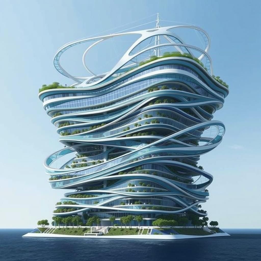 Colorful Recycled Plastic Skyscraper with Impossible Geometr...