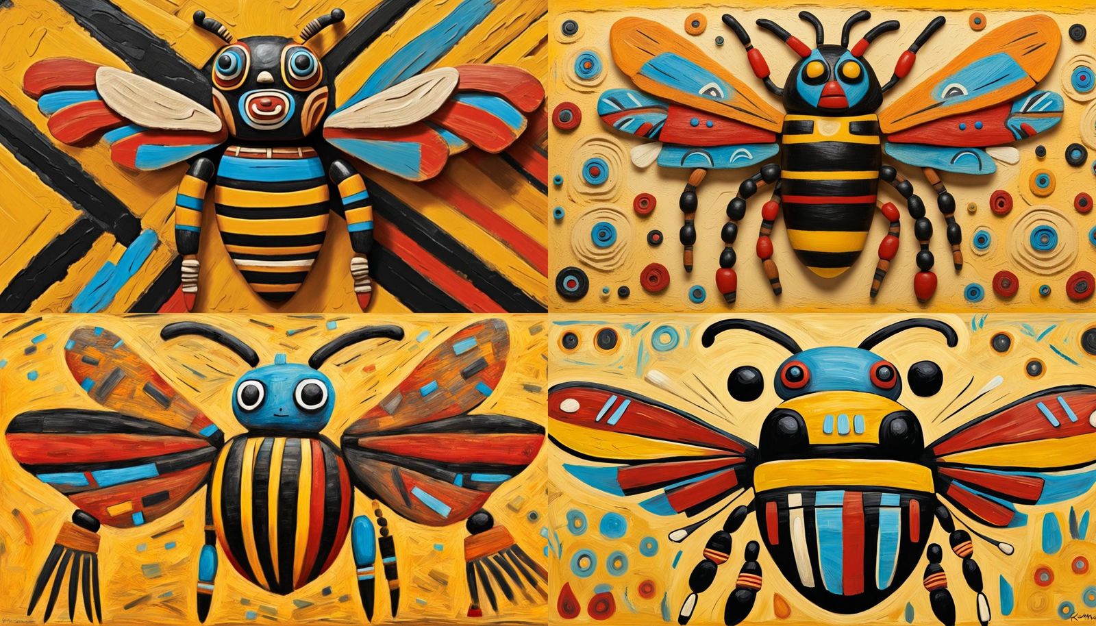 Vibrant Hopi Kachina in Impasto Oil Paint