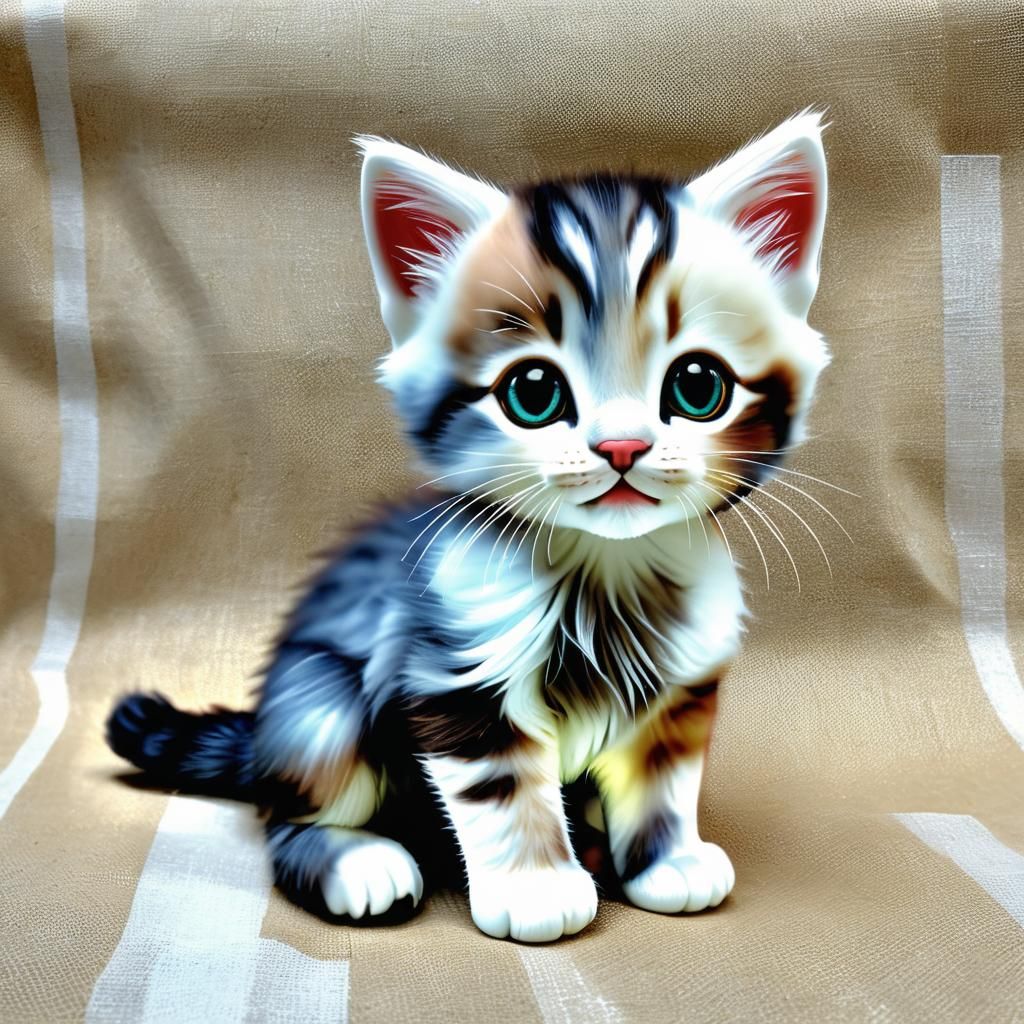 Realistic Image of an Extremely Cute Kitten
