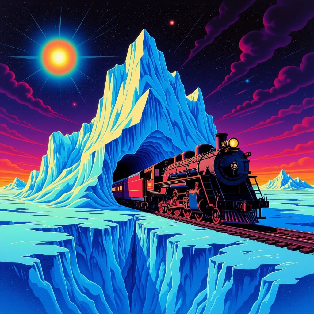 Psychedelic Iceberg Train Journey