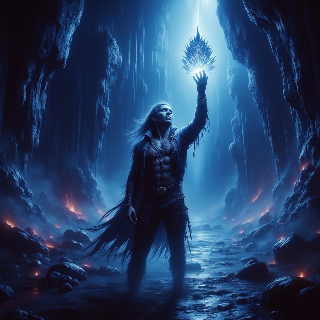 Space Pirate with Alien Artifact in Frazetta Style