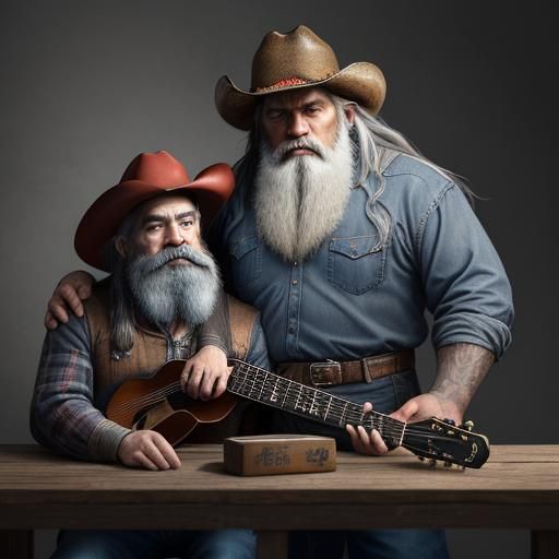 Singing Dwarfs in Country Style, Digital Art