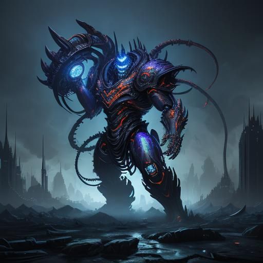Abyssal Mawcrusher in Biomechanical Concept Art