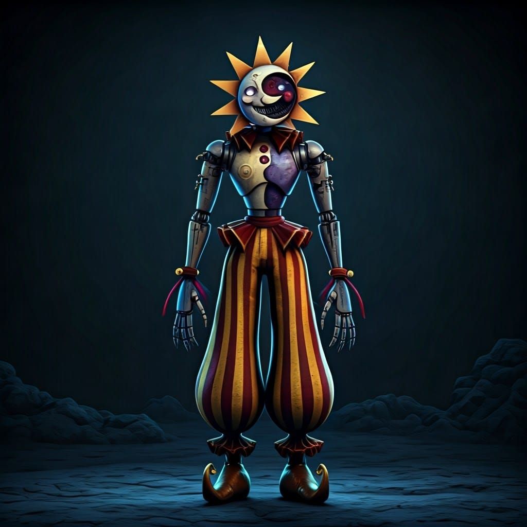 Eerie Merged Sundrop and Moondrop Animatronic in 8K