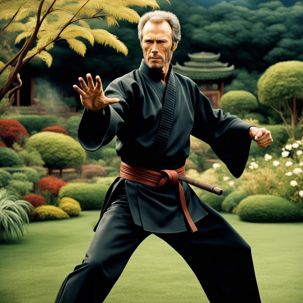 Clint Eastwood Kung Fu Punch: Epic Digital Matte Painting