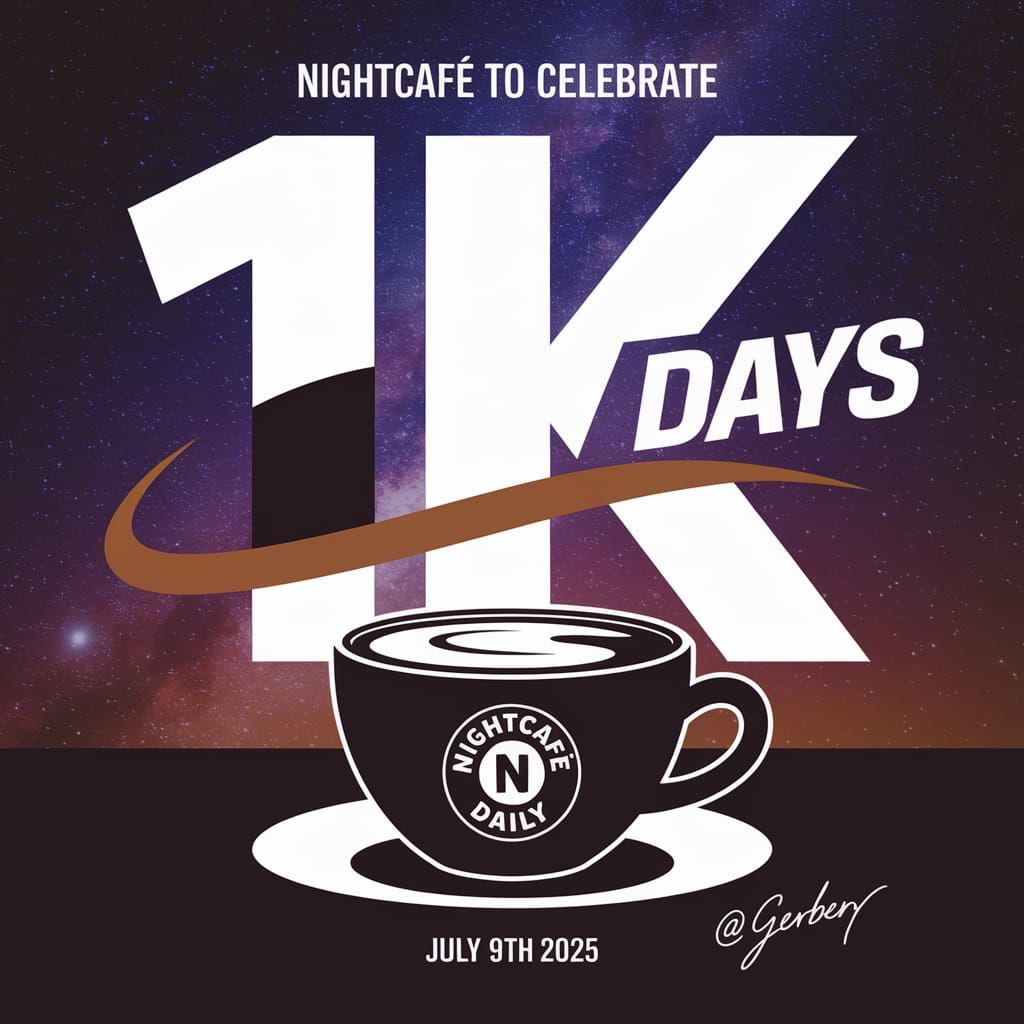 NightCafe Daily Challenge 1000 Days Celebration Poster