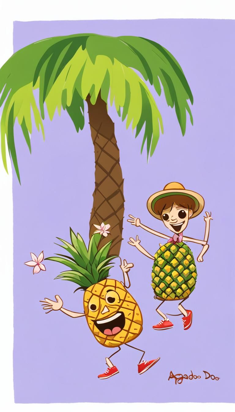 Agadoo doo doo, push pineapple, shake the tree
Agadoo doo doo, push pineapple, grind coffee
To the left, to the right, j...