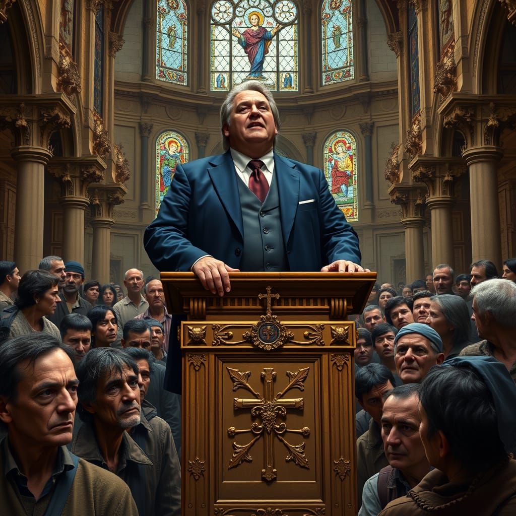 The Reverend's Dire Warning in a Gilded Church