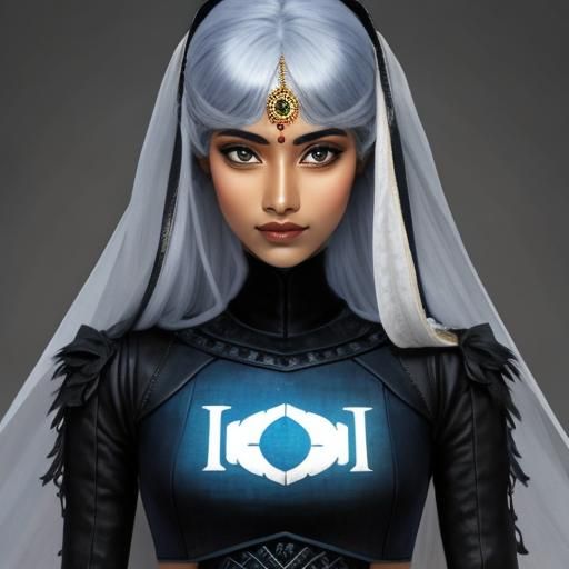 Beautiful Indian Style Girl Digital Portrait