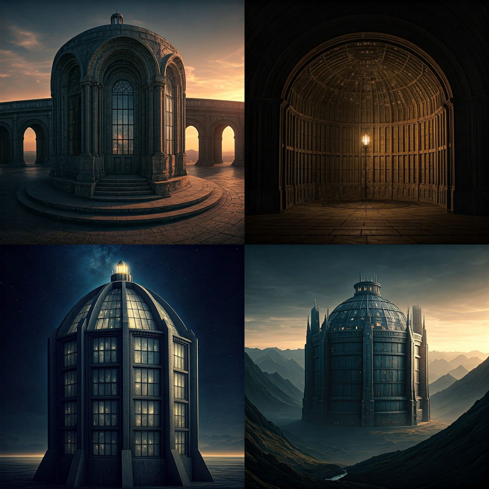 Timeless Gallifreyan Architecture in Cyberpunk Style