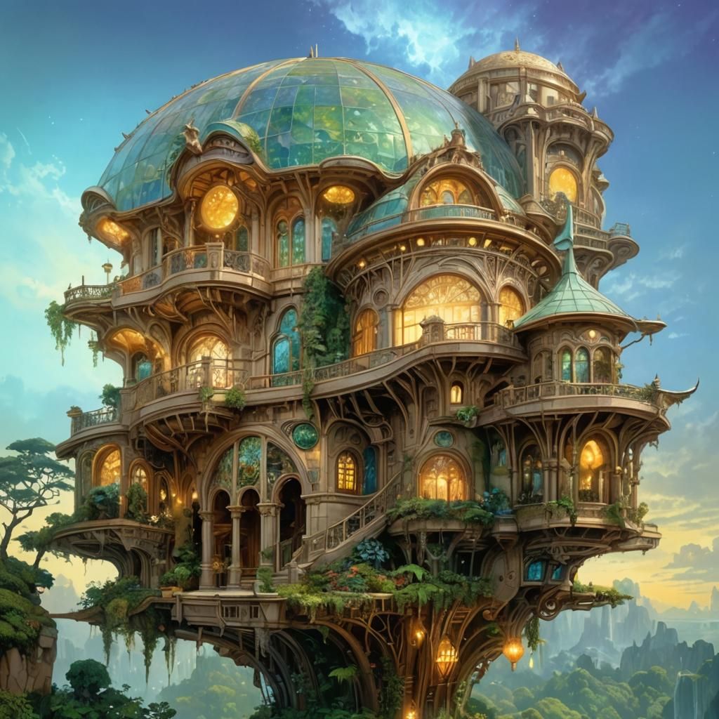 Alien Mansion Concept Art in Photorealistic Style