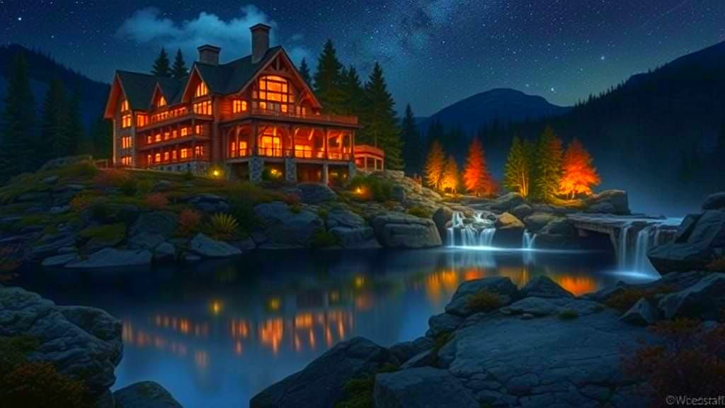 Mountain Lodge Retreat with Autumn Colors