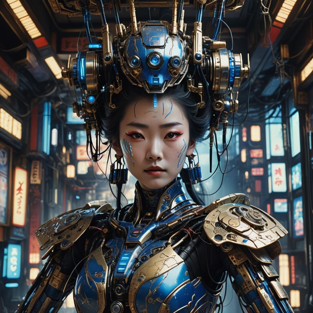 Cybernetic Geisha Digital Matte Painting
