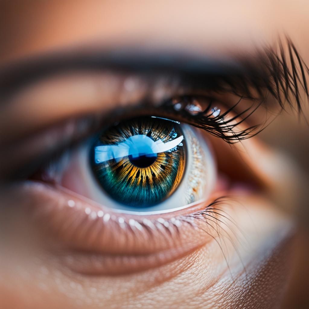 Eyes Reflecting Cityscape in Bokeh Photography