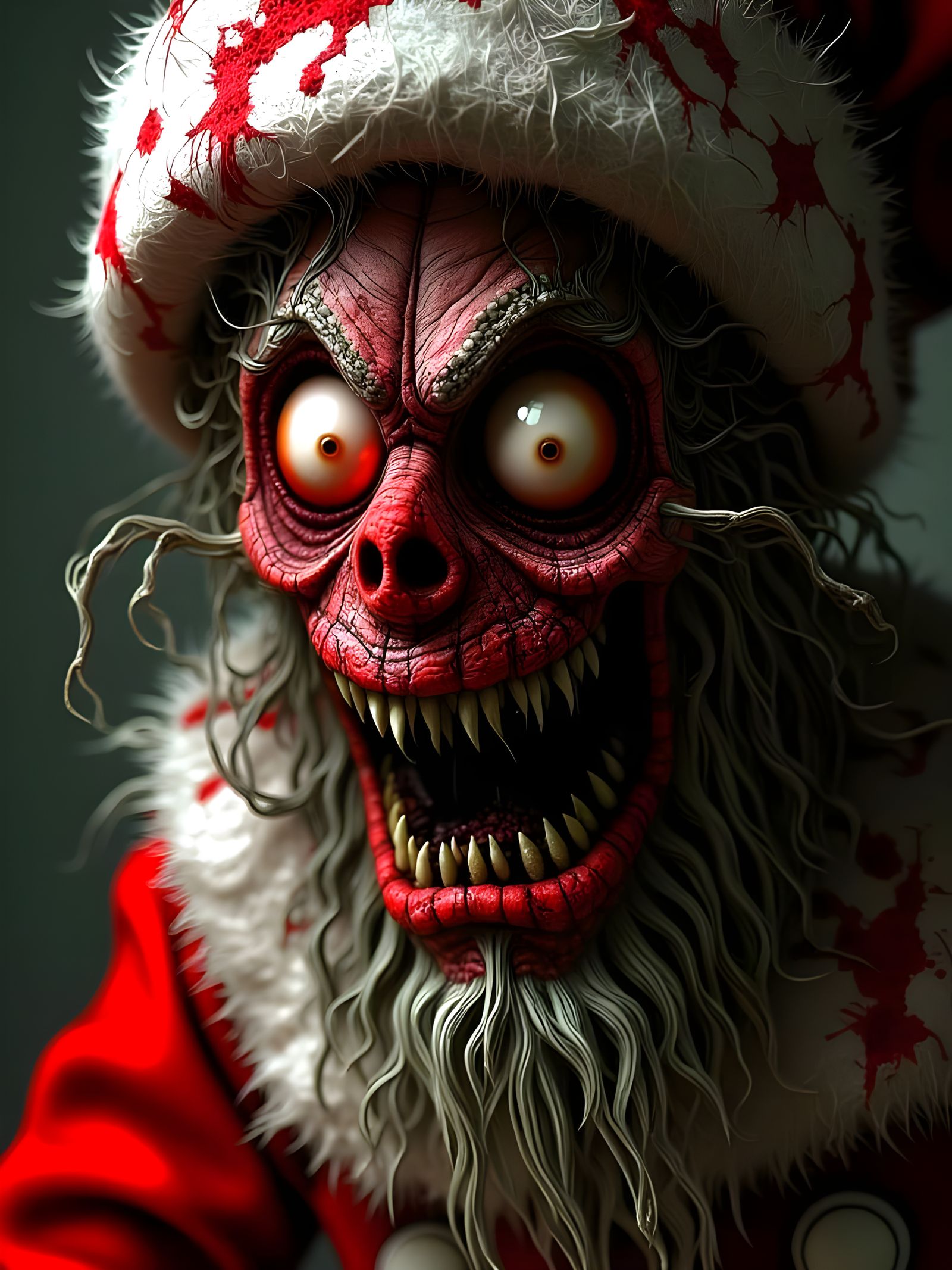 Horrifying Undead Santa in Dark Fantasy Art