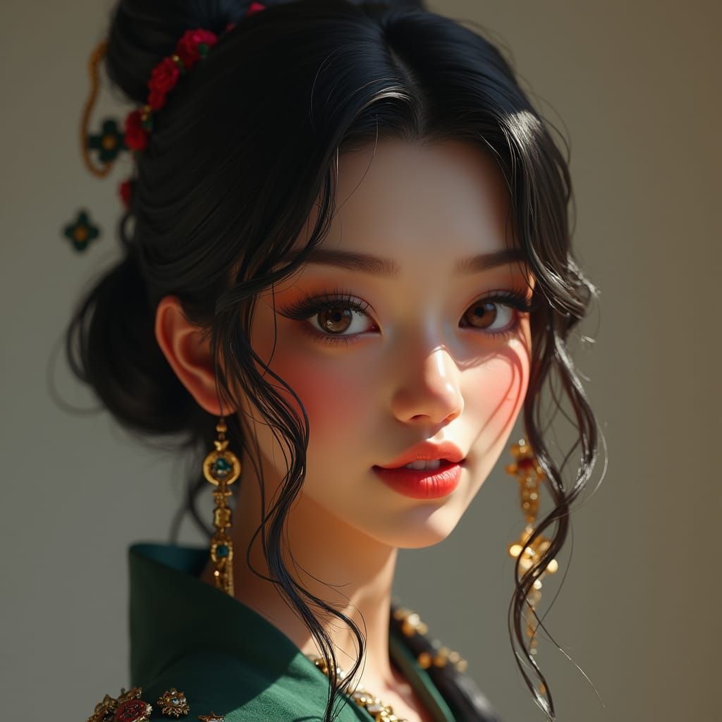 Expressive Portrait in Detailed Matte Painting Style