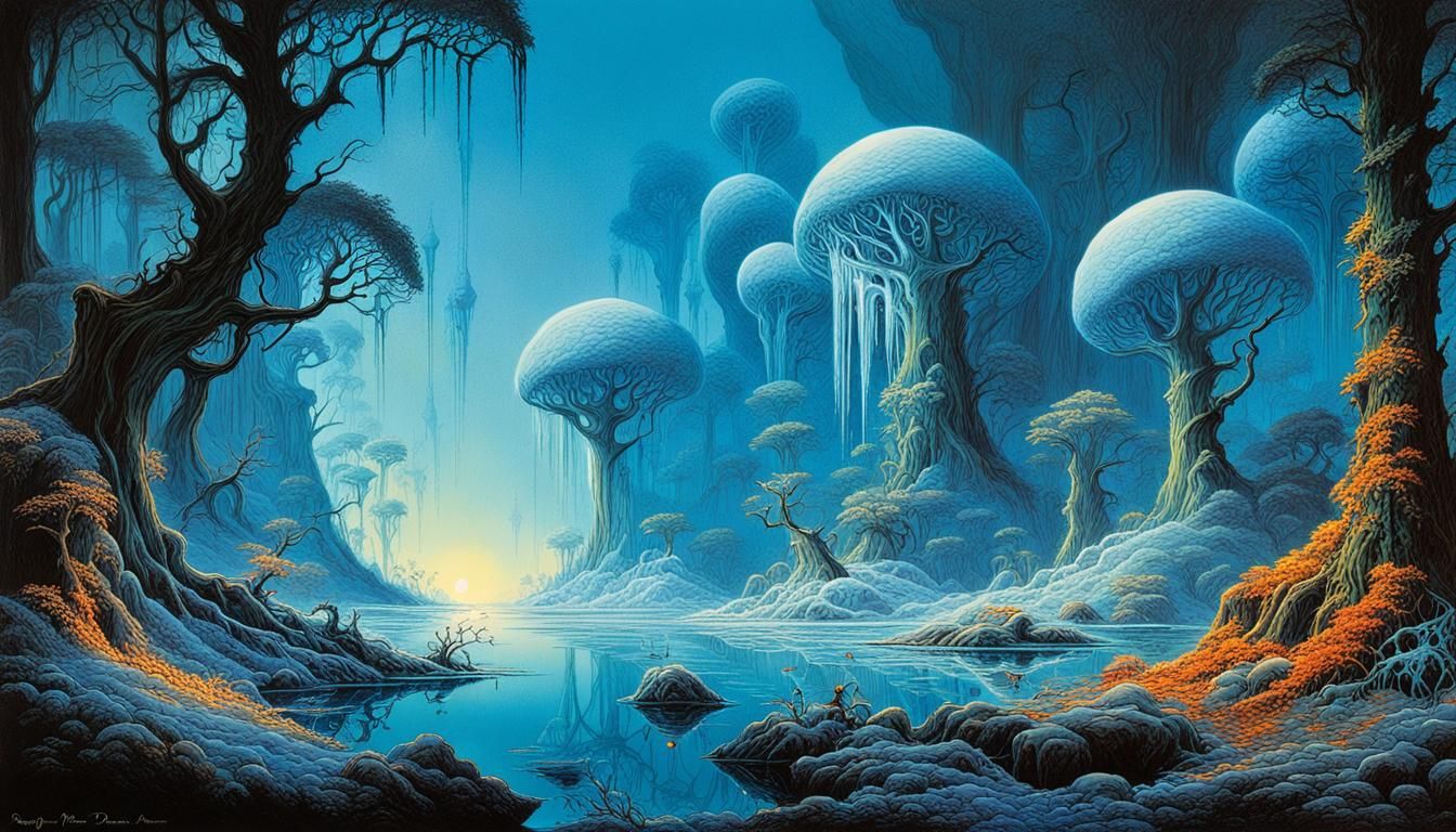 Luminescent Forest with Fae and Sprites