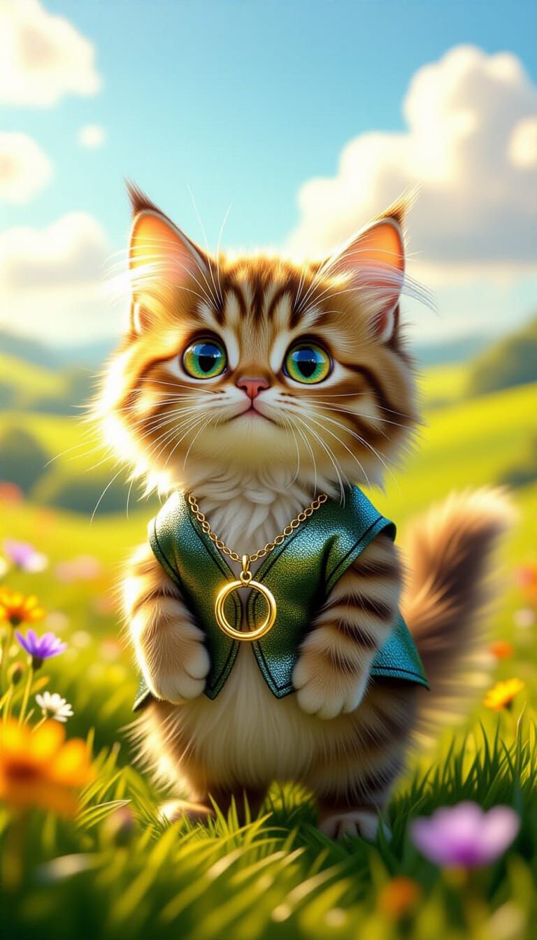 Frodo Baggins as Adorable Tabby Cat in Shire