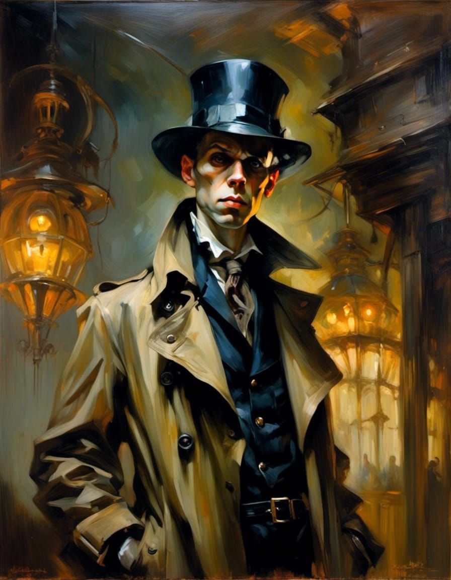 Sinister Portrait in Chiaroscuro Style