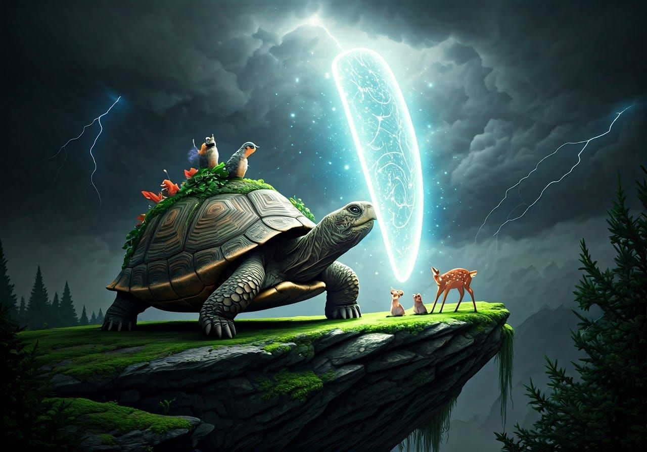 Shield of Wonder: A Turtle's Radiant Protection